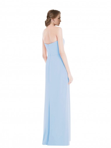 Strapless Sweetheart Maxi Bridesmaid Dress with Pleated Front Slit UK