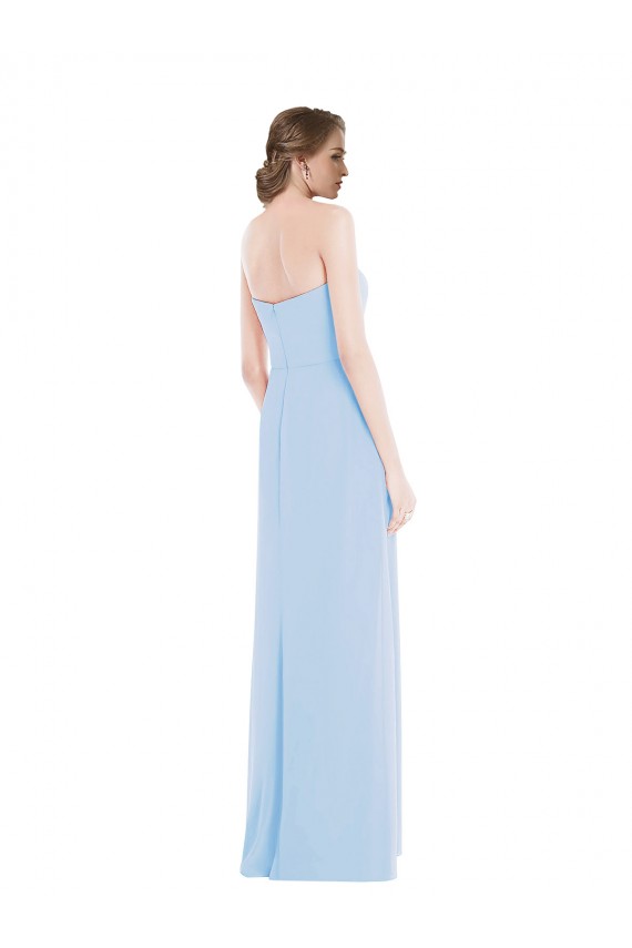 Strapless Sweetheart Maxi Bridesmaid Dress with Pleated Front Slit UK