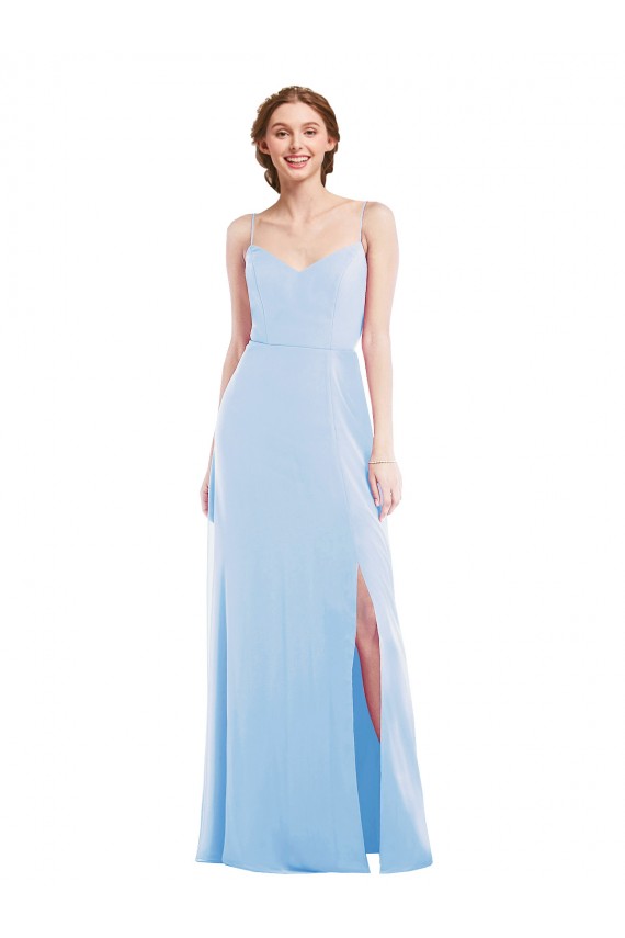 Tie Back Cutout Maxi Formal Bridesmaid Dress with Front Slit UK