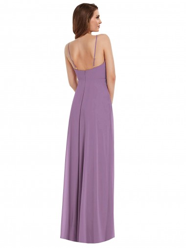 Wrap Bodice Maxi Bridesmaid Dress with Front Slit UK