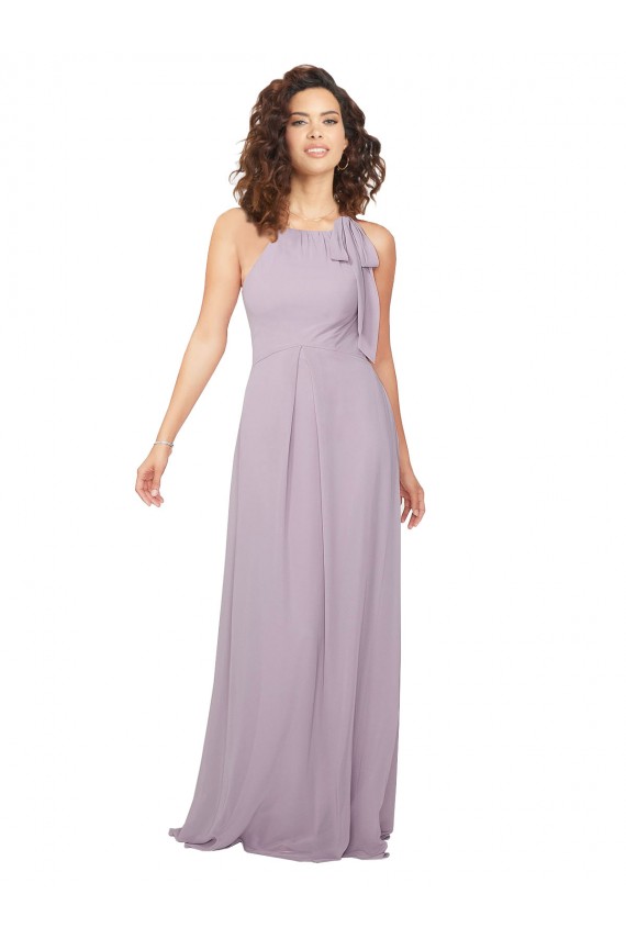 Halter Neck Bridesmaid Dress with Bow UK