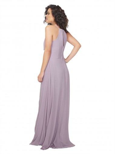 Halter Neck Bridesmaid Dress with Bow UK