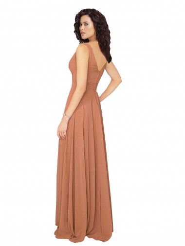 Knotted Bodice Chiffon Bridesmaid Dress UK