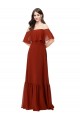 Off the Shoulder Ruffle Chiffon Bridesmaid Dress UK