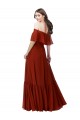 Off the Shoulder Ruffle Chiffon Bridesmaid Dress UK