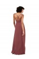 Simple V-Neckline Chiffon Formal Bridesmaid Dress with Pleated Skirt UK