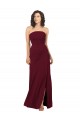 Simple Strapless Chiffon Bridesmaid Dress with Rounded Neckline UK