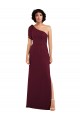 One Shoulder Chiffon Formal Bridesmaid Dress with Skirt Slit and Accent Strap UK