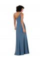 One Shoulder Chiffon Formal Bridesmaid Dress with Skirt Slit and Accent Strap UK
