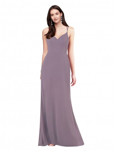 Simple Floor-Length Chiffon Formal Bridesmaid Dress with Criss-Cross Back UK