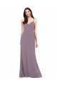 Simple Floor-Length Chiffon Formal Bridesmaid Dress with Criss-Cross Back UK