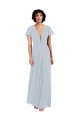 Deep V-Neckline Chiffon Bridesmaid Dress with Flutter Sleeves UK