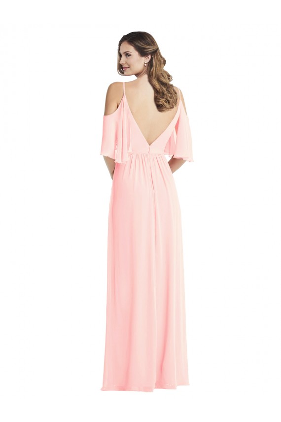 Cold Shoulder Draped Wrap Maxi Bridesmaid Dress UK