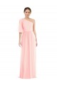 One Shoulder Bell Sleeves Chiffon Maxi Bridesmaid Dress UK