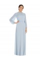 Strapless Chiffon Maxi Formal Bridesmaid Dress with Puff Sleeve Blouson Overlay UK