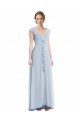 Ruffle Trimmed V Back Chiffon Maxi Bridesmaid Dress UK