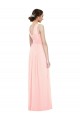 V-Neck Full Length Chiffon Bridesmaid Dress UK