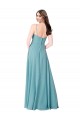 Draped Empire V-Neck Chiffon Bridesmaid Dress UK