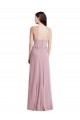 Bias Ruffle Empire Waist Halter Maxi Bridesmaid Dress UK