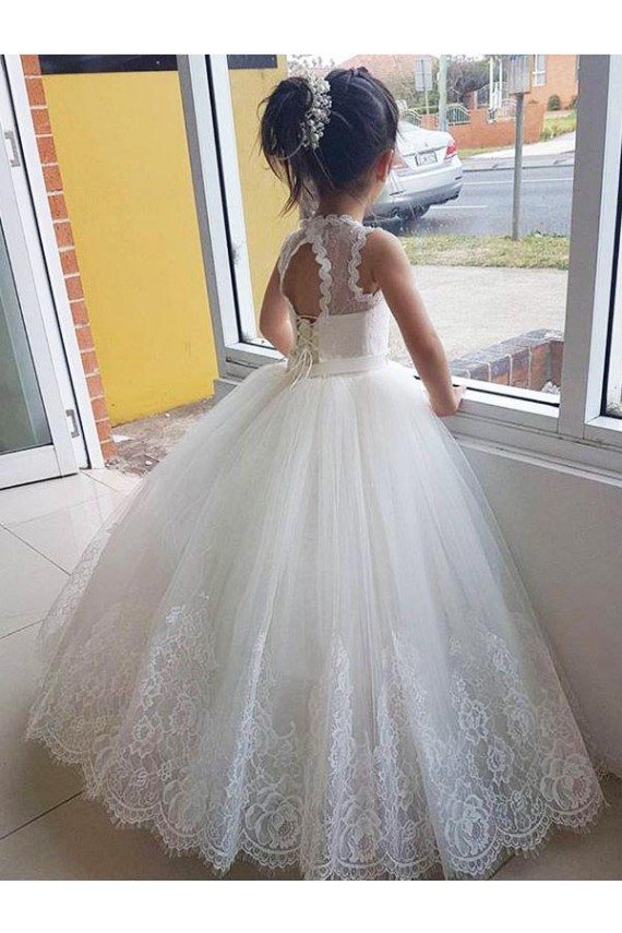 Ivory Ball Gown Floor Length Flower Girl Dress UK