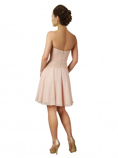 Lace and Chiffon Bridesmaid Dress / Cocktail Dress with Unique Neckline UK
