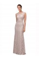 Long Sleeveless All Lace Bridesmaid Dress / Prom Dress with Scoop Neckline UK