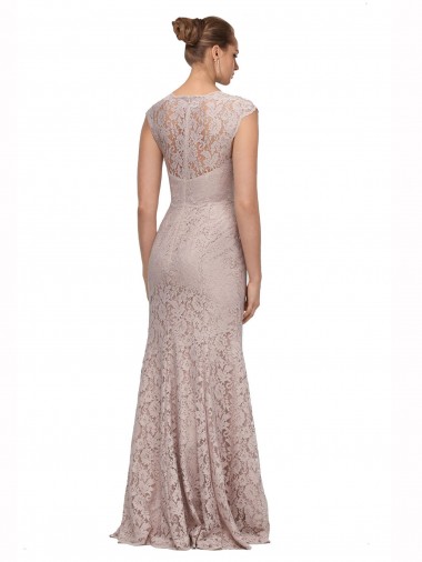 Sweetheart Neckline Cap Sleeves Lace Bridesmaid Dress / Prom Dress with Twist UK