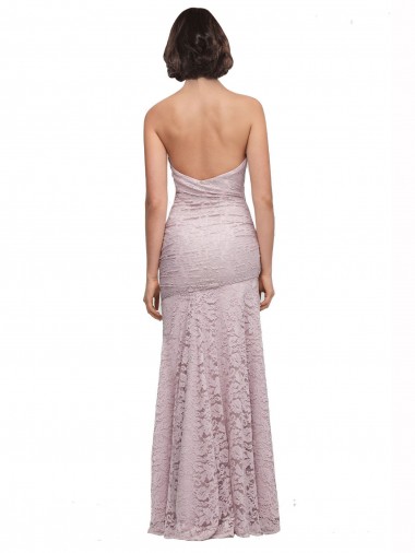 Floor Length Long Mermaid Lace Bridesmaid Dress / Prom Dress with Low Back UK