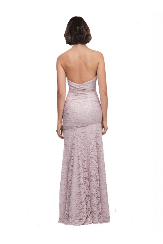 Floor Length Long Mermaid Lace Bridesmaid Dress / Prom Dress with Low Back UK