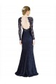 Illusion Long Sleeves Lace Bridesmaid Dress / Prom Dress with Sheer Keyhole Back UK