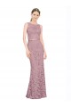 Sleeveless Crop Top High Neck Mermaid Lace Bridesmaid Dress / Prom Dress UK