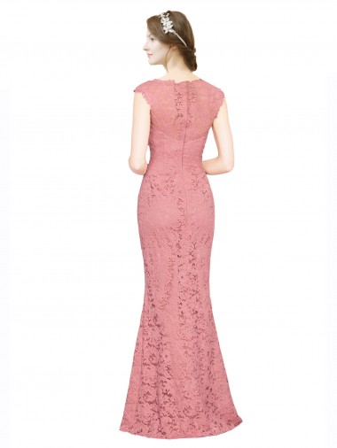 Sweetheart Mermaid Long Lace Bridesmaid Dress / Prom Dress with Wide Straps UK