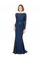 Long Sleeves Floor Length Vintage Lace Bridesmaid Dress with Deep V-Back UK