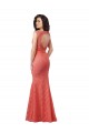 Mermaid Long V-Neck Lace Bridesmaid Dress with Open Back UK