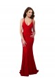 Low Back V-Neckline Floor Length Formal Lace Bridesmaid Dress / Prom Dress UK