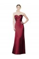 Strapless Satin Bridesmaid Dress with Asymmetrical Draped Bodice UK