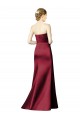 Strapless Satin Bridesmaid Dress with Asymmetrical Draped Bodice UK