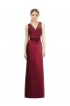 Full Length Sleeveless Satin Bridesmaid Dress with Lace Bodice UK
