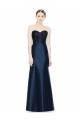 Full Length Strapless Satin Bridesmaid Dress with Lace Sweetheart Neckline UK
