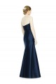 Full Length Strapless Satin Bridesmaid Dress with Lace Sweetheart Neckline UK