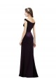 Off The Shoulder Long Satin Bridesmaid Dress with Asymmetrical Pleated Bodice UK