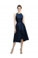 Halter Neck Short Tea Length Sleeveless Satin Bridesmaid Dress UK