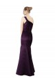 Long Ruched Neckline One Shoulder Satin Bridesmaid Dress / Prom Dress UK