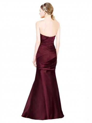 Mermaid Sweetheart Soft Formal Satin Bridesmaid Dress / Prom Dress with Pleats UK