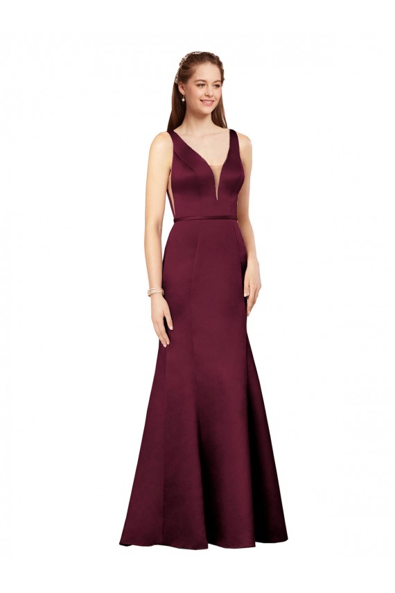 Sexy Formal Satin Bridesmaid Dress / Prom Dress with Side Cutouts UK