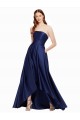 High Low Strapless Formal Satin Bridesmaid Dress / Prom Dress with Pockets UK