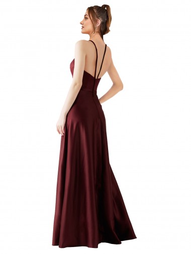 Sleek Satin Bridesmaids Dress with Pockets UK