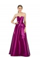 Sleeveless V-Neck Long Satin Bridesmaid Dress / Prom Dress with Bow Waist UK