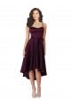 Elegant High Low Satin Bridesmaid Dress / Prom Dress with Criss Cross Back UK