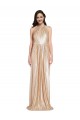 Floor Length Halter Neck Sparkling Formal Sequin Bridesmaid Dress / Prom Dress with Pleats UK
